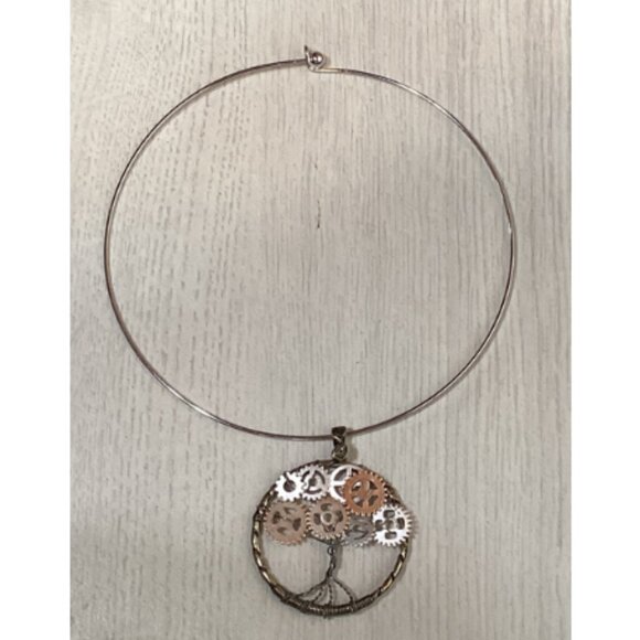Mechanicle Tree Chocker Interesting Jewelry Silver Necklace/ Chocker 🐥 - Picture 2 of 4